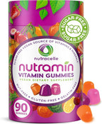 NUTRAMIN Daily Vegan Keto Multivitamin Gummies Non-GMO Natural Vitamin C, D + Zinc for Immunity, Plant-Based, Sugar-Free, Nut-Free, Gluten-Free, Biotin, Vitamin A, B, B6, B12 & More 45 Days (90 Count)