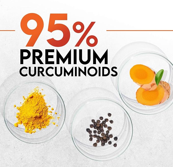 Turmeric Curcumin Supplement - 1800mg Organic Turmeric Per Serving - 95% Curcuminoids & BioPerine Black Pepper Extract for Best Absorption - Natural Vegan Joint Support, Bottled in USA - 360 Capsules