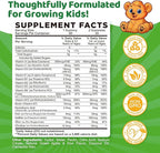 Iron Supplement Gummies for Kids, Kids Multivitamin with Iron Gummies - Zinc, Vitamin B Complex, A, C, D3, B12, Folate for Blood Builder & Energy Support, Vegan Sugar Free Green Apple & Kiwi 60ct