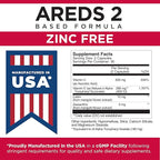 Viteyes AREDS 2 Zinc Free Macular Support, Natural Allergen Free Capsules with Vitamin E, Vitamin C, Lutein & Zeaxanthin, No Zinc, No Copper, Eye Doctor Trusted, Manufactured in the USA, 60 Ct