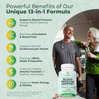 PurePremium Blood Pressure Supplements with Hawthorn Berry, Hibiscus, Garlic & Vitamin B12- Nitric Oxide Supplement for Normal Heart Health, Circulation Health & Blood Pressure Support - 180ct
