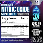 Extra Strength Nitric Oxide Booster - 3X Strength L-Arginine, Citrulline, & Beta Alanine - Premium Nitric Booster Natural Energy, Muscle & Heart Support, Bottled in USA for Men & Women - 60 Capsules