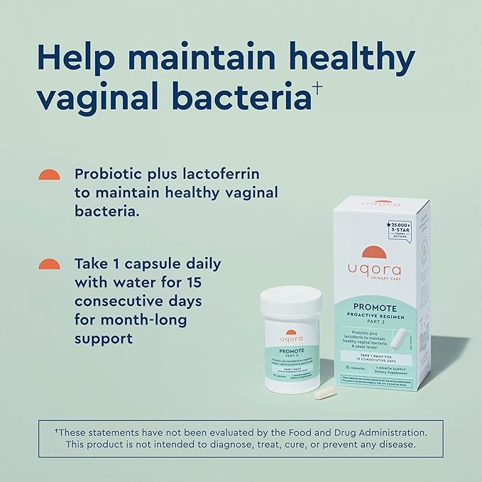 Uqora Promote & Flush Bundle - Vaginal Health* Probiotic with Lactoferrin & Lactobacillus + Urinary Tract* Drink with D-Mannose, Vitamin C, B6, Minerals - Gluten-Free & Vegan