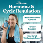 Regulate Cycle Support – Hormone Balance for Women at Optimal 40:1 Myo-Inositol 2000 mg & D-Chiro Inositol 50 mg – Supplement for Period Consistency, Menstrual & Ovulation Support – 120 Vegan Capsules