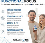 Granions Triple Magnesium Complex + Vitamin B6-420mg Elemental Magnesium Gylcinate Citrate Oxide - Made in USA - Muscle, Nerves, Calm, Sleep 100% DV Supplement for Women and Men - 120 Tablets