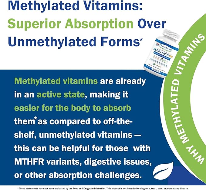 Power By Naturals Methyl Multi One – Iron-Free Methylated Multivitamin with Methyl B12, 5-MTHF, CoQ10 & Zinc – Methylation Support for Men & Women – 120 Capsules, 2-Pack (4-Month Supply)