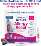 Dr. Kids Children's Allergy Relief Medicine with Diphenhydramine HCl 12.5 mg - Pre-Measured Single-Use Vials, Kids Antihistamine for Sneezing, Runny Nose & Itchy Eyes, Mixed Berry Flavor, 24 Count