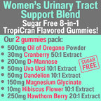SHIZAM Oil of Oregano D-Mannose Dandelion Root Hawthorn Berry Extract Uva Ursi Gummies with Hibiscus Cranberry Magnesium Glycinate for Women