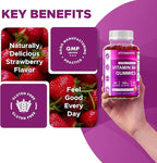 Vitamatic 2 Packs Vitamin B6 100mg Gummies – Natural Strawberry Flavor – 60 Pectin-Based Gummies per Bottle – Nervous System & Energy Support