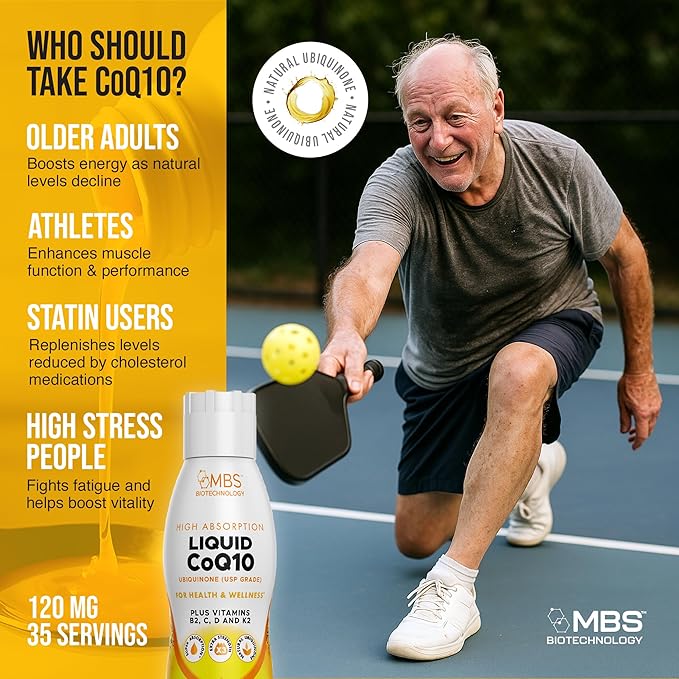 Liquid CoQ10 120mg of Bioavailable Ubiquinone for Superior Absorption. Support Heart, Bone, and Skin Health with a Natural Antioxidant. 35 Servings in a Convenient 17 oz Bottle.