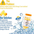 No more Omega 3 fish oil Oxidation Problem, We solved it with Cold-Packed for Freshness & Potency. Triple Strength, Chilled, Heavy Metal Free Omega 3 Supplement for Heart & Brain Support, 200 Softgels