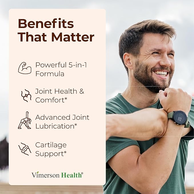 Joint Support Supplement with Glucosamine Sulfate, Hyaluronic Acid, Boswellia & MSM – Supports Joint Health, Mobility & Bone Strength – for Daily Use – FSA Eligible 2 Pack