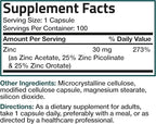 Bronson Zinc Triple Play 30 mg Triple Coverage Immune Support with Zinc Acetate, Picolinate & Orotate - Immune, Antioxidant & Skin Health Support - 100 Vegetarian Capsules