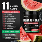 Sugar Free 7g BCAA + EAA Powder | Supports Muscle Recovery, Growth, Strength & Endurance – 9 Essential Amino Acids with L-Glutamine, Caffeine, Vitamin & Electrolyte for Energy & Hydration, Gluten Free
