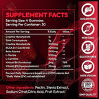 Creatine Gummies Monohydrate Complex 9000MG, Chewable Creatine Monohydrate Gummies for Men & Women with L-Taurine, BCAA 2:1, B12/6, Building Muscle Strength and Boost Focus, 30 Days Supply