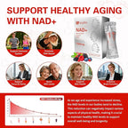NAD Liquid Supplement 1500mg, Nicotinamide Riboside & Resveratrol with PQQ, NAD Supplement for Women & Men, Boosts Cellular Energy, Anti-Aging, Immune, Focus, 30 Packets