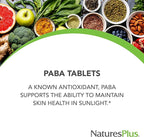 NaturesPlus PABA - 1000 mg, 60 Sustained Release Tablets - Skin Health Support Supplement - Promotes Energy & Digestive Wellness - Gluten Free - 60 Servings