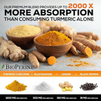 Turmeric Curcumin Supplement - 95% Curcuminoids with Glucosamine, Ginger & MSM, BioPerine Black Pepper Extract for Best Absorption, Natural Vegan Joint Support, Non-GMO, Bottled in USA - 60 Capsules