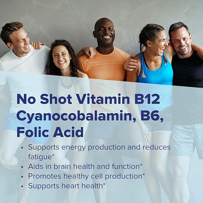 Superior Source No Shot Vitamin B-12 Cyanocobalamin 1000 mcg, B-6, Folic Acid 400 mcg - Support Brain & Heart Health - Aids Natural Energy Levels - 100 Sublingual Dissolving Tablets