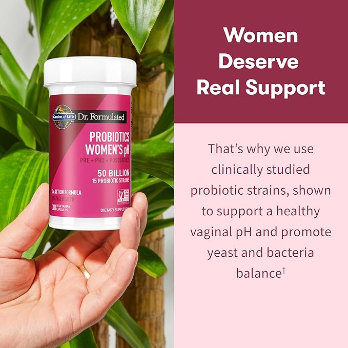 Garden of Life Dr Formulated Once Daily 3-in-1 Complete Prebiotics, Postbiotics & Probiotics for Women, PRE + PRO + POSTBIOTIC Supplement for Women’s Digestive, Immune & Vaginal Health, 30 Day Supply