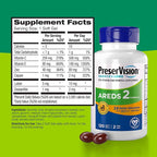 PreserVision AREDS 2 Eye Vitamin & Mineral Supplement with OCUSorb, 120 Vegan Soft Gels, Contains Lutein, Zeaxanthin, Vitamin C & E, Zinc, & Copper, Eye Health Supplements for Adults