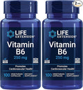 Life Extension Vitamin B6, 250 mg, high Potency, Cardiovascular, neurological Health, Eye Health, Healthy Kidney Function, Gluten-Free, Non-GMO, Vegetarian, 100 Capsules, (Pack of 2)