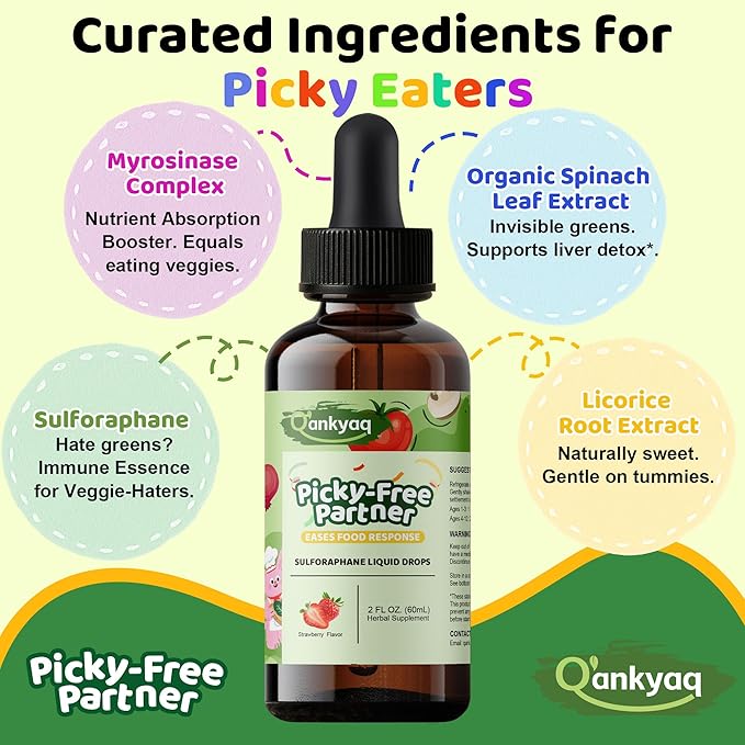 Q'ankyaq D mannose Gummies for Women, Kidney Cleanse Detox & Repair Gummies, Kids Sulforaphane Supplement, Broccoli Sprout Extract Liquid, Kids Appetite Booster (Ages 1+)