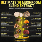 Organic Mushroom Complex with Shilajit & Coconut Oil - Lions Mane Mushroom Supplement with Ashwagandha and L-Theanine - Mushroom Nootropic for Memory, Focus & Immune Mushroom Capsules Softgels