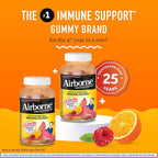 Airborne 750mg Vitamin C Gummies for Adults, Immune Support Gummies with Powerful Antioxidants VIT C & E, Caffeine Free - 2x63ct Bottle (42 Servings), Assorted Fruit Flavor