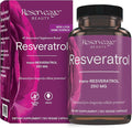 Reserveage Beauty Resveratrol 250 mg - Best Trans-Resveratrol - Vegan Antioxidant Supplement for Cellular & Heart Health - Aids Healthy Aging & Immune Health - 120 Capsules