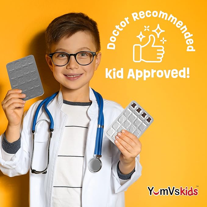 YUM-V'S Kids Multivitamin Chocolate Bears for Immune & Bone Support – 16 Kids Vitamins & Minerals with A, B Complex, Magnesium & Zinc – Daily Toddler Vitamins in Milk Chocolate – 60 Count, Pack of 1