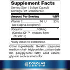 Douglas Laboratories Ubiquinol-QH | CoEnzyme Q10 to Support Healthy Aging and Cardiovascular Function | 60 Softgels