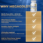 Pro Fish Oil EPA 1000mg Omega 3 with Vitamins D3 & K2 - Omega 3 Fatty Acid Supplements, Burpless Fish Oil Capsules for Men and Women - 60 Count Mini Softgels