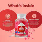 Healthy Gut Probiotic Gummies for Adults - Organic Probiotics for Gut Health Upset Stomach Relief and Immune Support - Digestive Health Chewable Probiotic Gummies for Women and Men - 5 Billion CFU