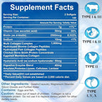 Multi Collagen Peptides for Women & Men, Hydrolyzed Collagen Peptides-Type I, II, III, V, X - with Hyaluronic Acid,Vitamin C,Biotin,Supports Skin Hair Nail, Non-GMO, 280 Softgels
