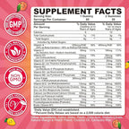 Iron Gummies for Kids & Teens, Kids Multivitamin with Iron Supplement, Calcium, Folate, Zinc, Prebiotic - for Blood Builder & Energy Support, Iron Deficiency - Vegan & Non-GMO - Mango & Peach
