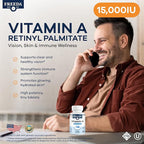 Freeda Vitamin A 15,000 IU – Retinyl Palmitate – Vegan, Kosher, No Fish – Eye, Vision, Immune & Skin Support – Tiny Easy-to-Swallow Tablets – VIT A Vitamina A Supplement – 250 Tablets