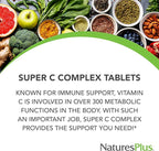 NaturesPlus Super C Complex, Sustained Release - 60 Tablets - 1000mg Vitamin C + 500mg Bioflavonoids - Vegetarian, Gluten Free - 60 Servings