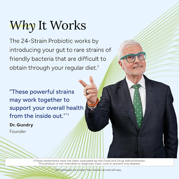 Gundry MD® 24 Strain Probiotic with 30 Billion CFUs, 30 Count