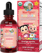 MARYRUTH'S Organics CoComelon Toddler Kids Multivitamin with Iron | Immune Support | Toddler Vitamins | USDA Organic | Sugar Free | Multivitamin Liquid Drops for Kids Ages 1-3 | Vegan | 1 Fl Oz