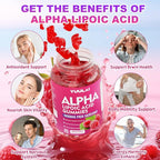 Pack of 2 Alpha Lipoic Acid Gummies 1000MG with Biotin, High Absorption Chewable ALA Supplement for Antioxidant, Brain Health and Nerve Support, Raspberry Flavor, 120Count