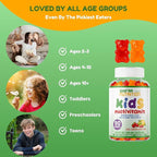 SHIFAA NUTRITION Halal Kids Multivitamin Gummies, 45-90 Days Supply, with All Essential Kids Vitamins. Toddler Vitamins with Vitamin C, D, Zinc, A, E, B6, B12, Biotin | Halal Gummies for Kids