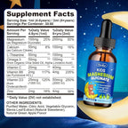 2 Pack Magnesium Liquid for Kids - with L-Theanine Omega-3, Vitamin B6, D3, Zinc - Kids Magnesium Glycinate Drops for Sleep, Relaxation, Calm & Focus - Green Apple Flavor
