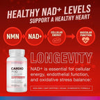 N.A.D.+ Longevity – Cardiovascular Support Supplement with NMN, NR, Resveratrol, Fisetin, Quercetin, TMG & Apigenin – Promote Healthy Heart Function & N.A.D.+ Levels – 60 Veggie Capsules