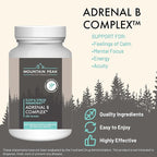 Mountain Peak Adrenal B Complex - Cortisol Support w/Ashwagandha, Vitamin B6, B12 & C - Helps Support Stress Levels - Encodcrine & Nervous System Support Supplement (90 Vegetarian Capsules)