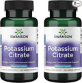 Swanson Potassium Citrate - Mineral Supplement Promoting Heart Health & Energy Support - Aids Optimal Nerve & Kidney Function with Natural Ingredients - (120 Capsules, 99mg Each) (2 Pack)