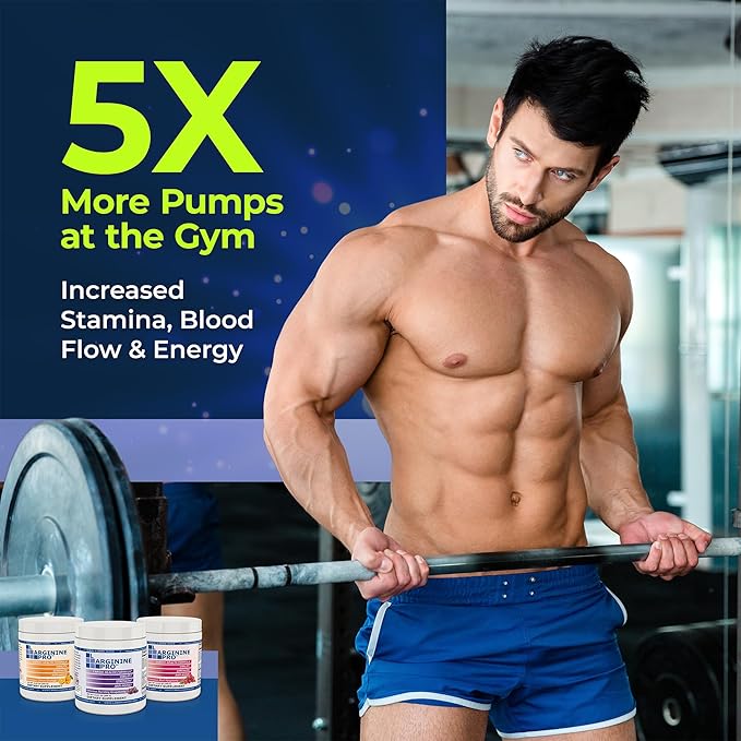 L-ARGININE PRO | 5,500mg L-Arginine Plus L-Citrulline 1,100mg Orange Powder Drink Mix Supplement for Increased Nitric Oxide Production