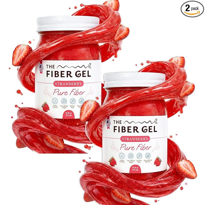 The Fiber Gel High Dietary Fiber Prebiotic Gel Formula — 100% Natural & Clean Label — Plant-Based Psyllium Husk & Inulin Complex — Keto Friendly, Vegan, No Added Sugar — Strawberry, 32 oz