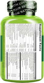 NATURELO One Daily Multivitamin for Women w/Vitamin B12, 60 Ct, Energy Support, Whole Food Daily Women Multivitamin Supplement, Nourish Hair/Skin/Nail, Non-GMO, No Soy, Gluten Free, 2 Month Supply