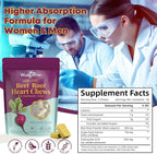 Organic Beet Root Chews Supplements: Beet soft Chews for Women Men Support Blood & Heart Health Nitric Oxide Boost with Grape Seed Extract CoQ10, Beet Root Gummies Vegan Non-GMO Berry Flavor 60CT